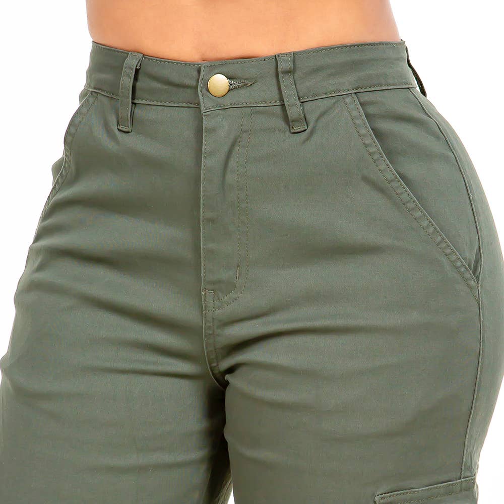WIDE LEG CARGO POCKET PANTS-RJH20697