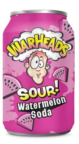 Warheads Sour Soda Watermelon 12 Oz Can