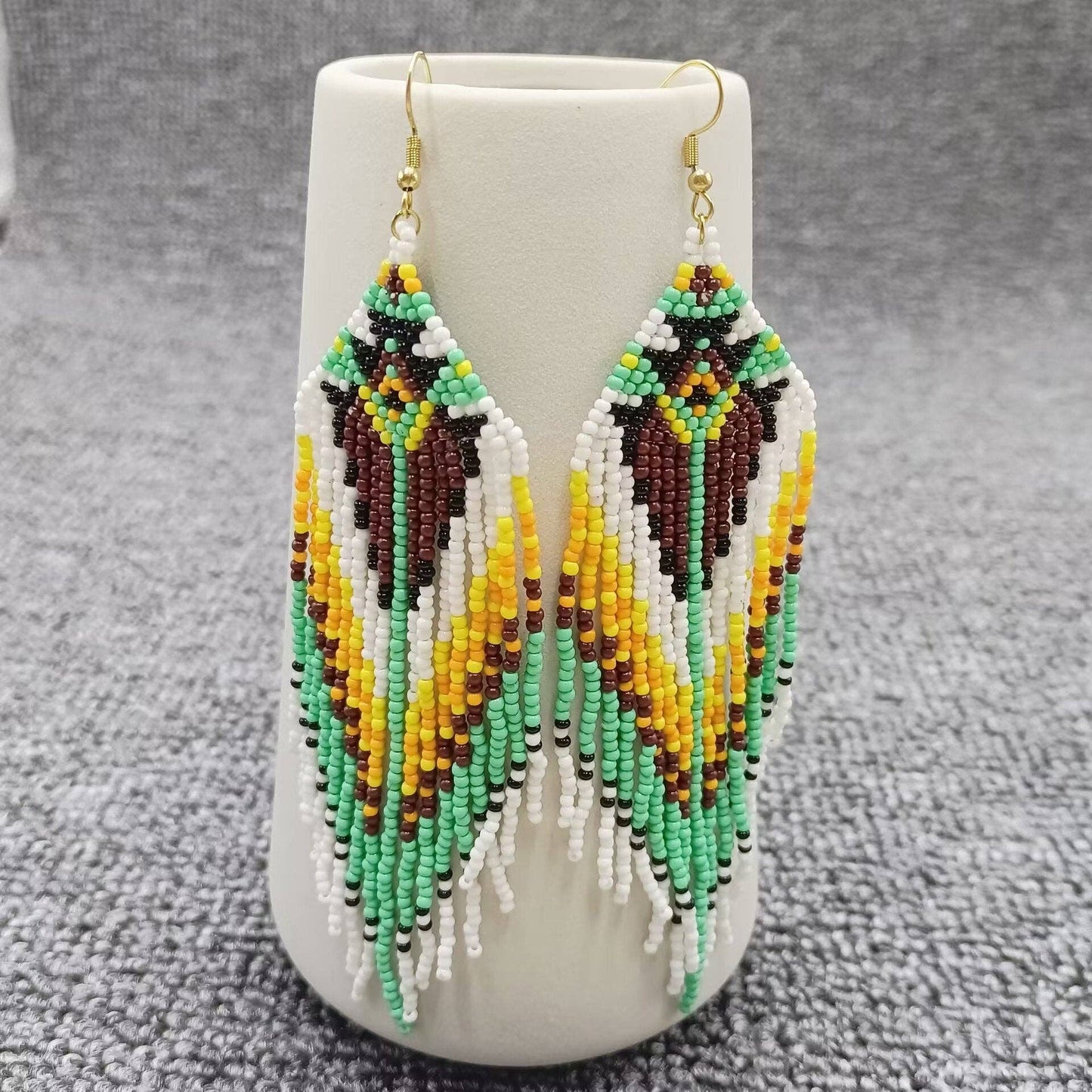Multi Style Boho Seed Beads Fringe Earrings - BJ/SB