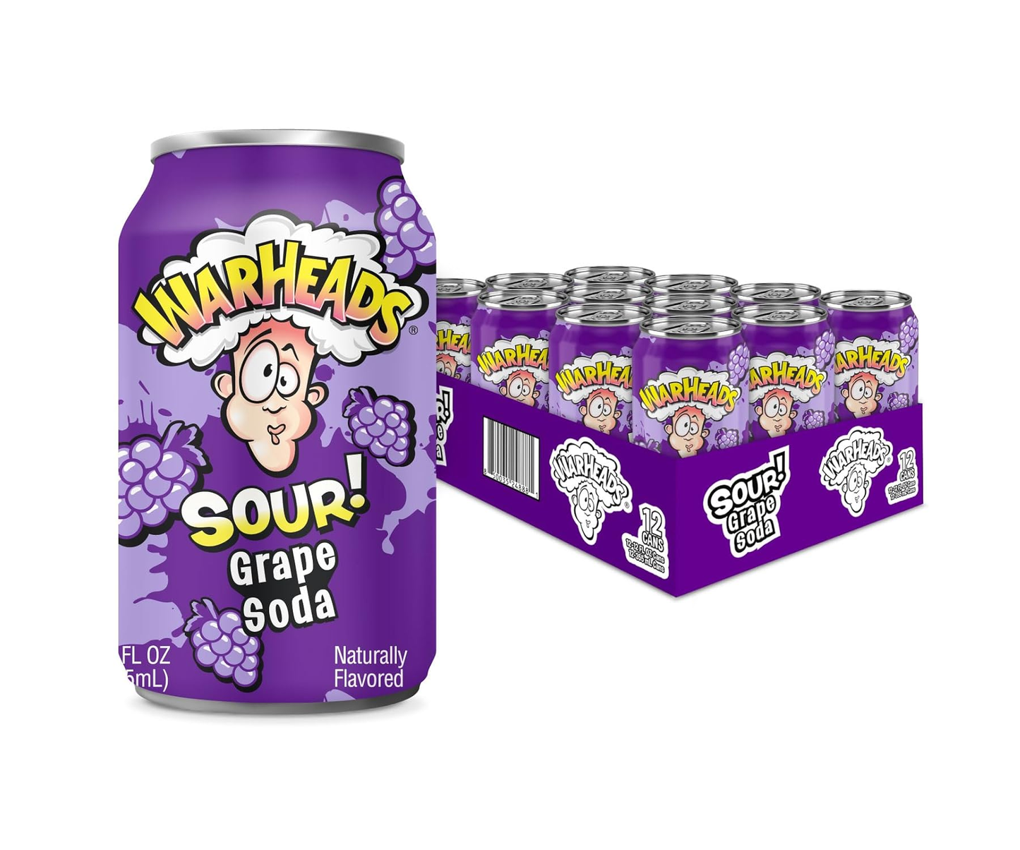 Warheads Sour Soda Grape 12 Oz Can