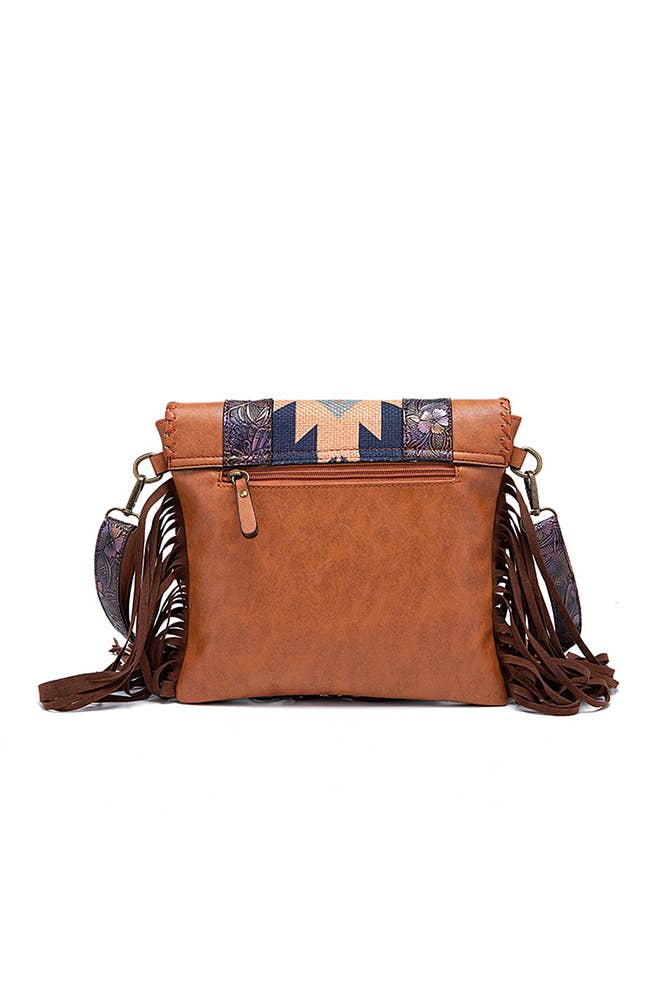 Aztec Knit Tassel Trim Tote Crossbody Western Bag MOQ 3pcs MG018