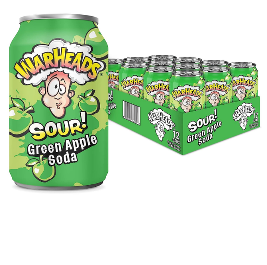 Warheads Sour Soda Green Apple 12 Oz Can