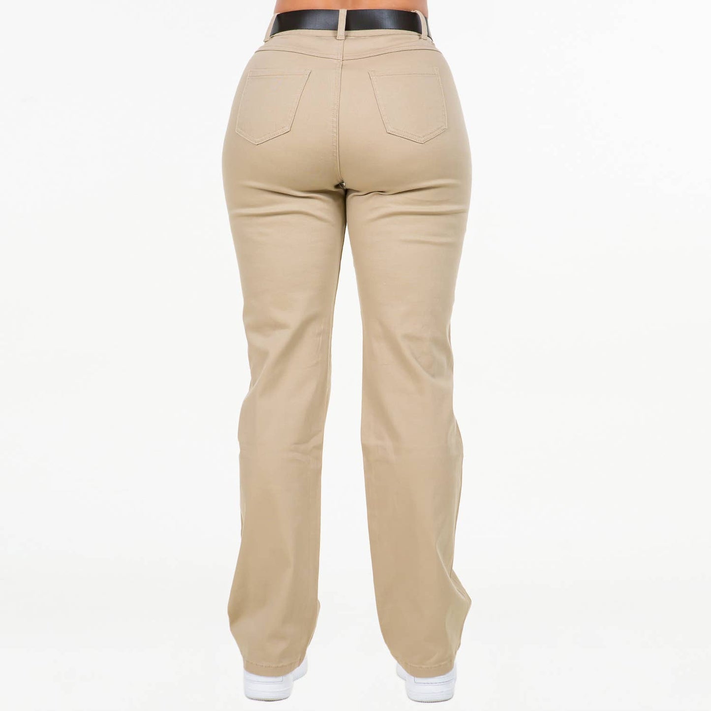 HIGH WAIST SLIM STRAIGHT PANTS - RJH20687