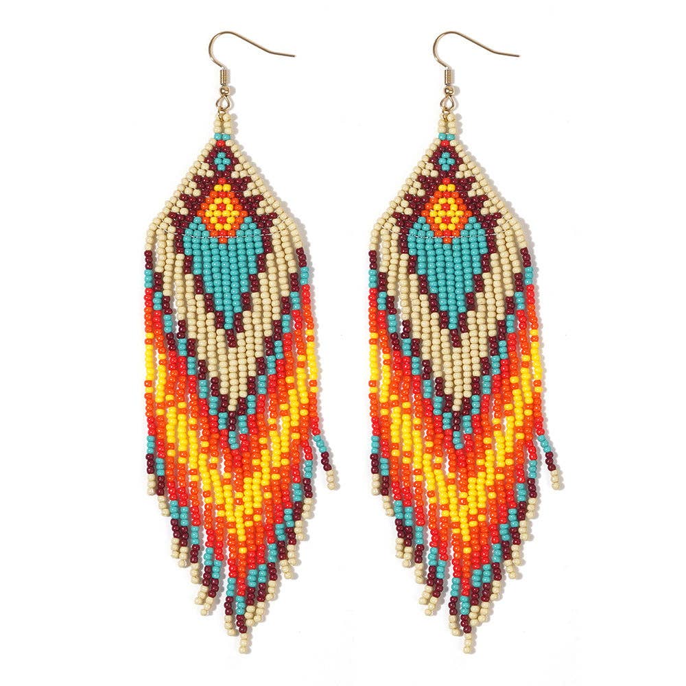 Multi Style Boho Seed Beads Fringe Earrings - BJ/SB