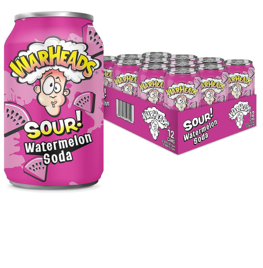 Warheads Sour Soda Watermelon 12 Oz Can