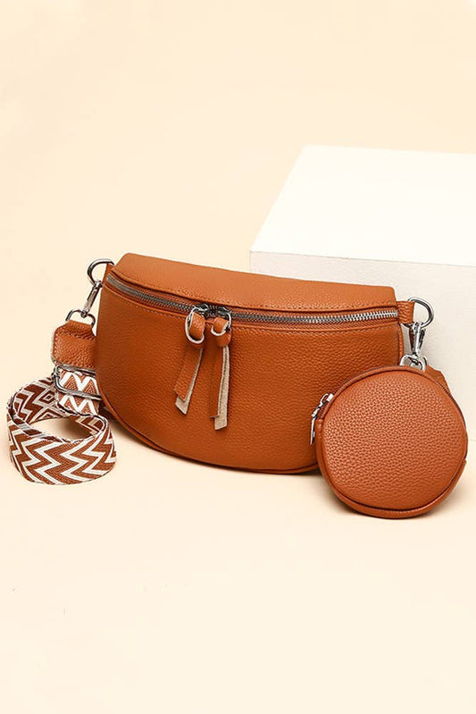 Zipper Leather Crossbody Bag ZK434