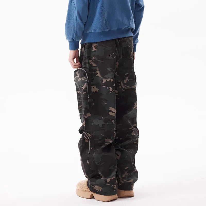 PFNW Multi-pocket Stacked Camouflage Men's Cargo Pants Hip-hop High Street Vibe Casual Long Pants Autumn New Trousers 12C1329