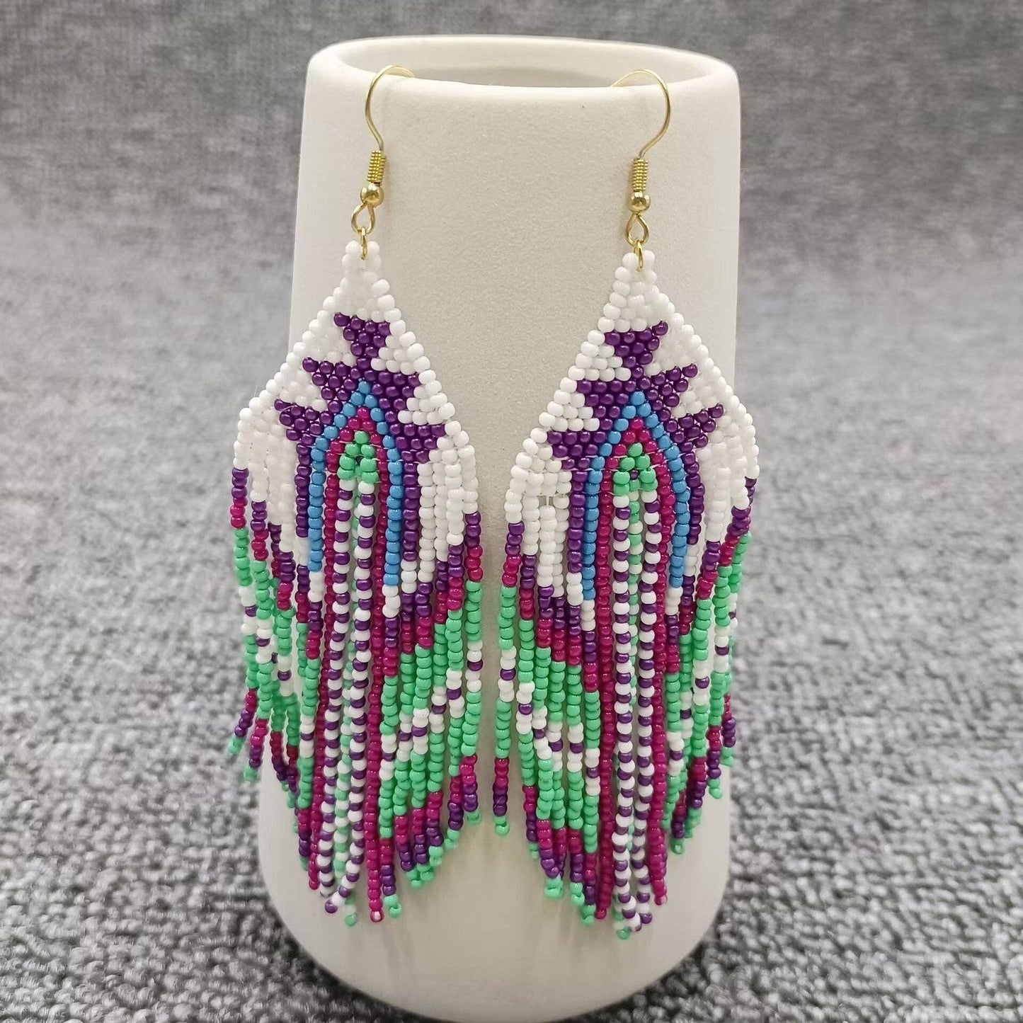 Multi Style Boho Seed Beads Fringe Earrings - BJ/SB