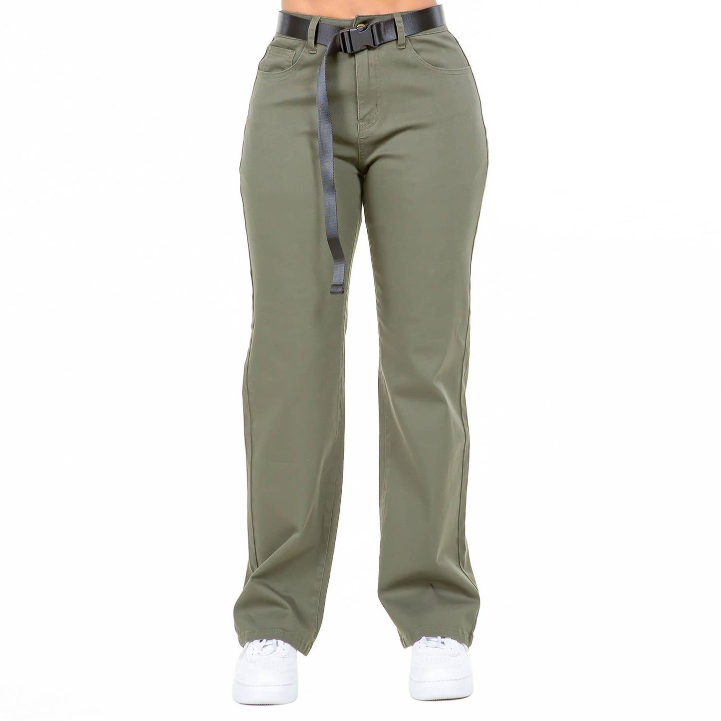 HIGH WAIST SLIM STRAIGHT PANTS - RJH20687