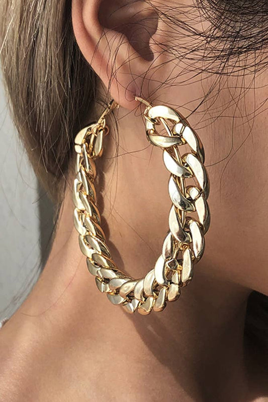 Gold Chain Round Earrings MOQ 5pcs XD020