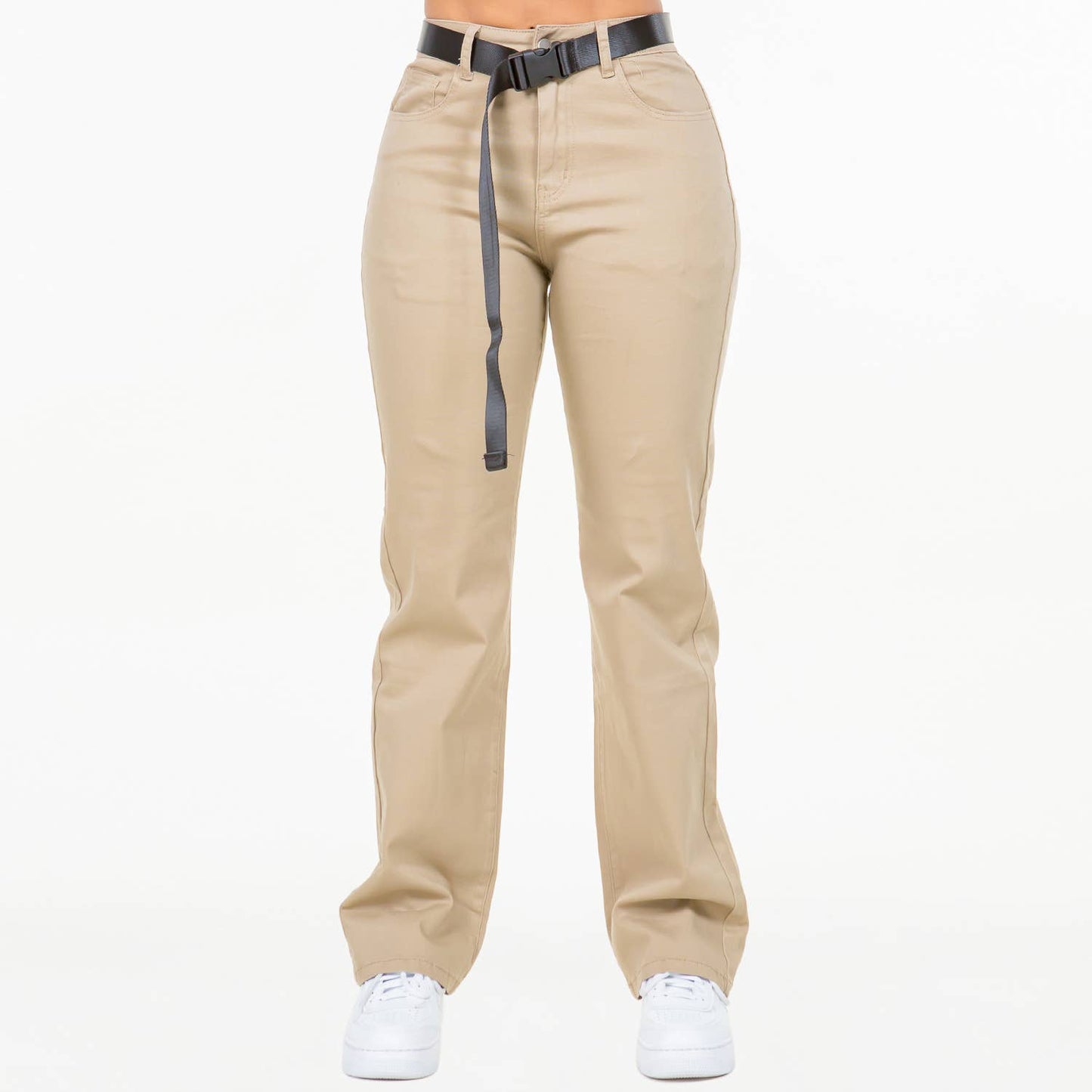 HIGH WAIST SLIM STRAIGHT PANTS - RJH20687