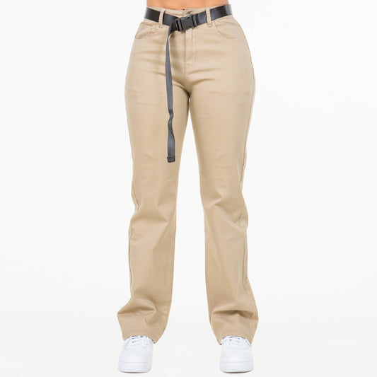HIGH WAIST SLIM STRAIGHT PANTS - RJH20687