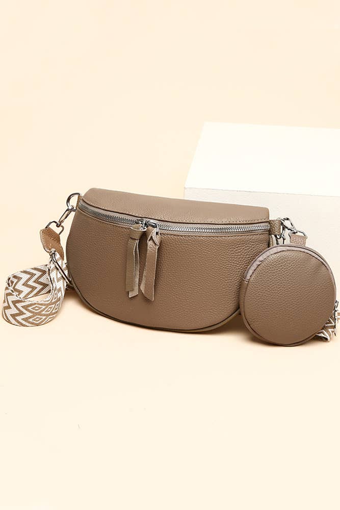 Zipper Leather Crossbody Bag ZK434