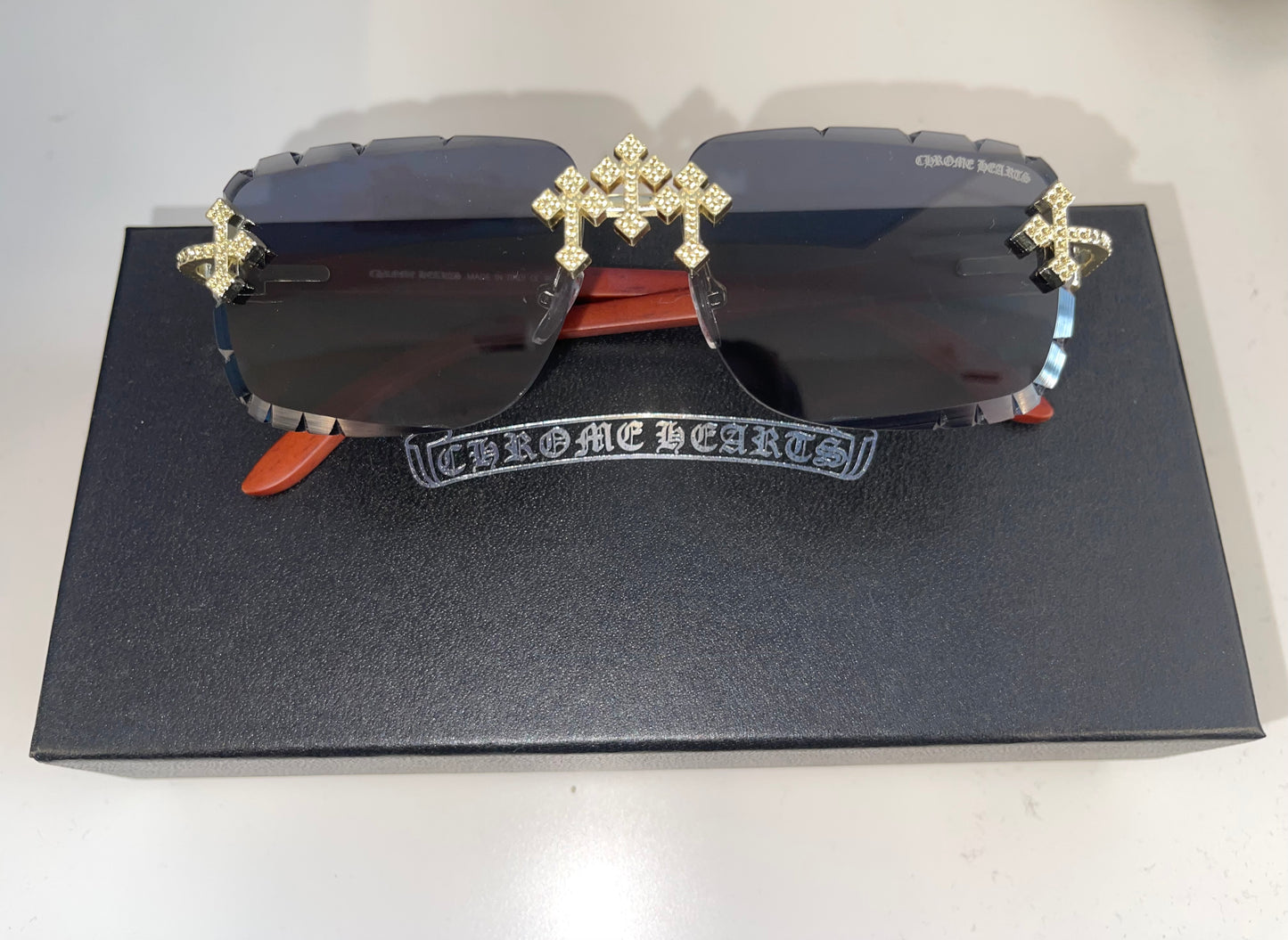 Chrome heart glasses