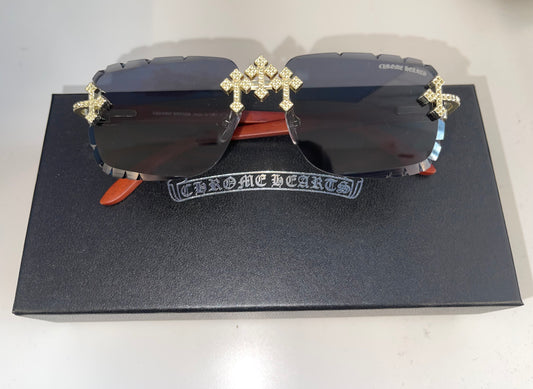 Chrome heart glasses