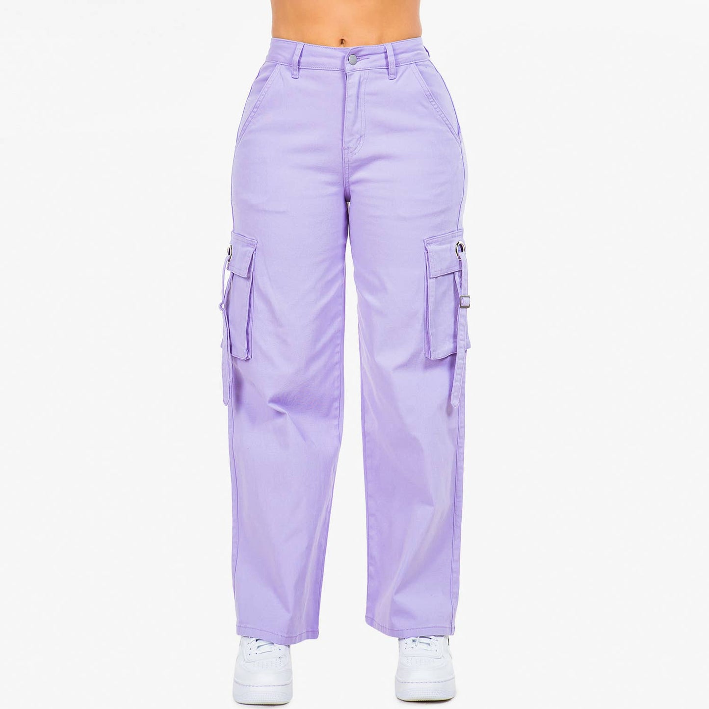 WIDE LEG CARGO POCKET PANTS-RJH20697