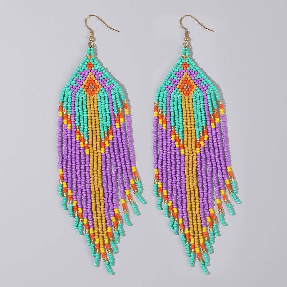 Multi Style Boho Seed Beads Fringe Earrings - BJ/SB