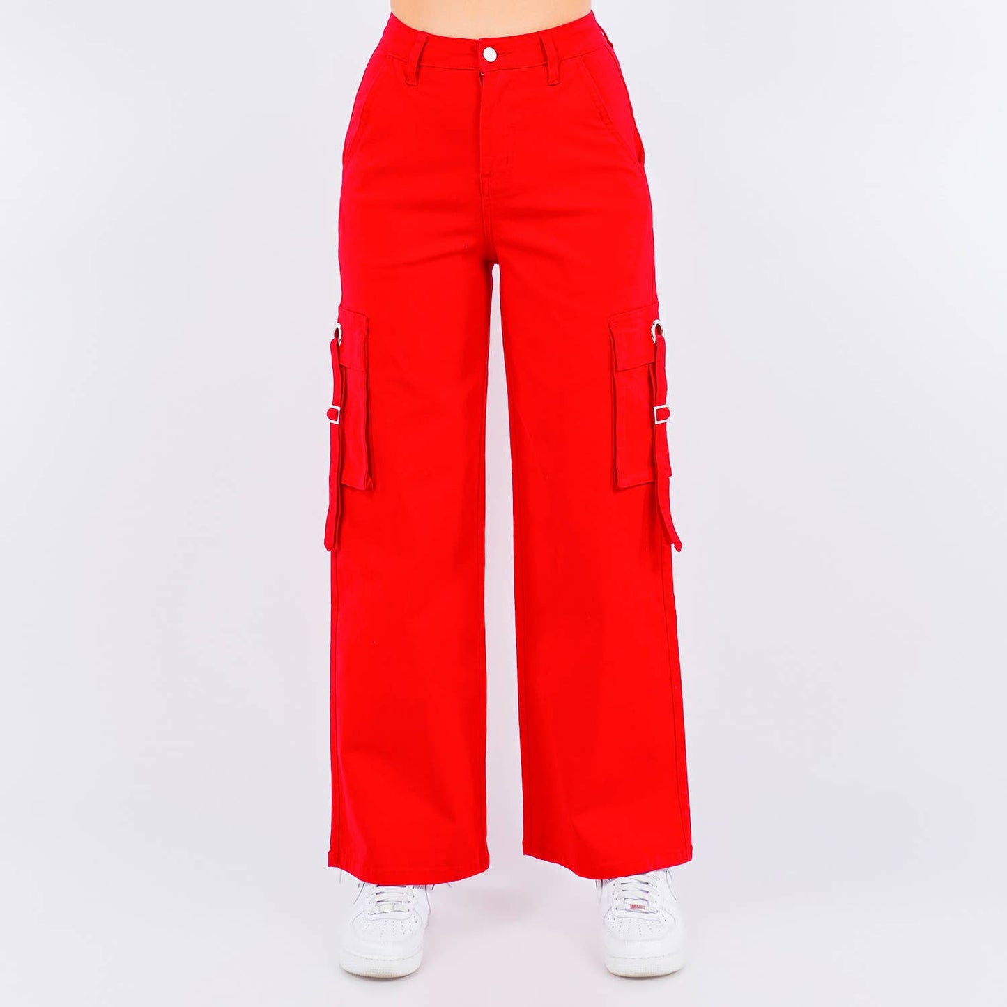 WIDE LEG CARGO POCKET PANTS-RJH20697