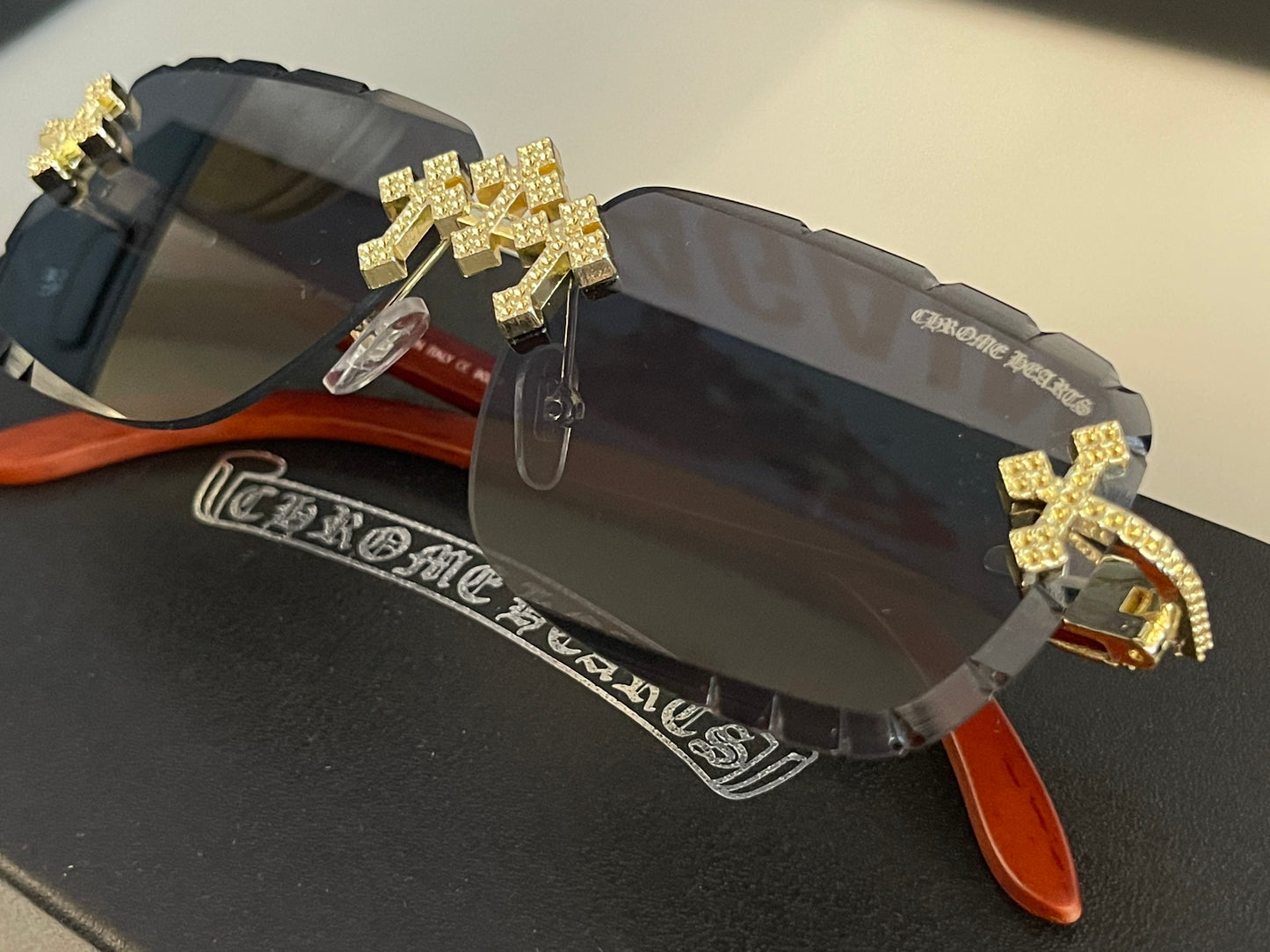 Chrome heart glasses