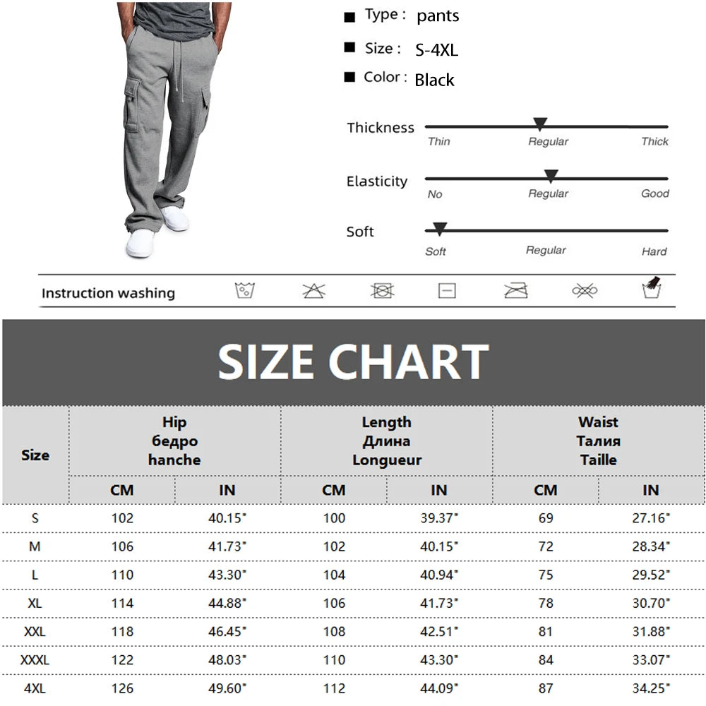 Mens Sweatpants Straight Fit Joggers for Sports and Streetwear