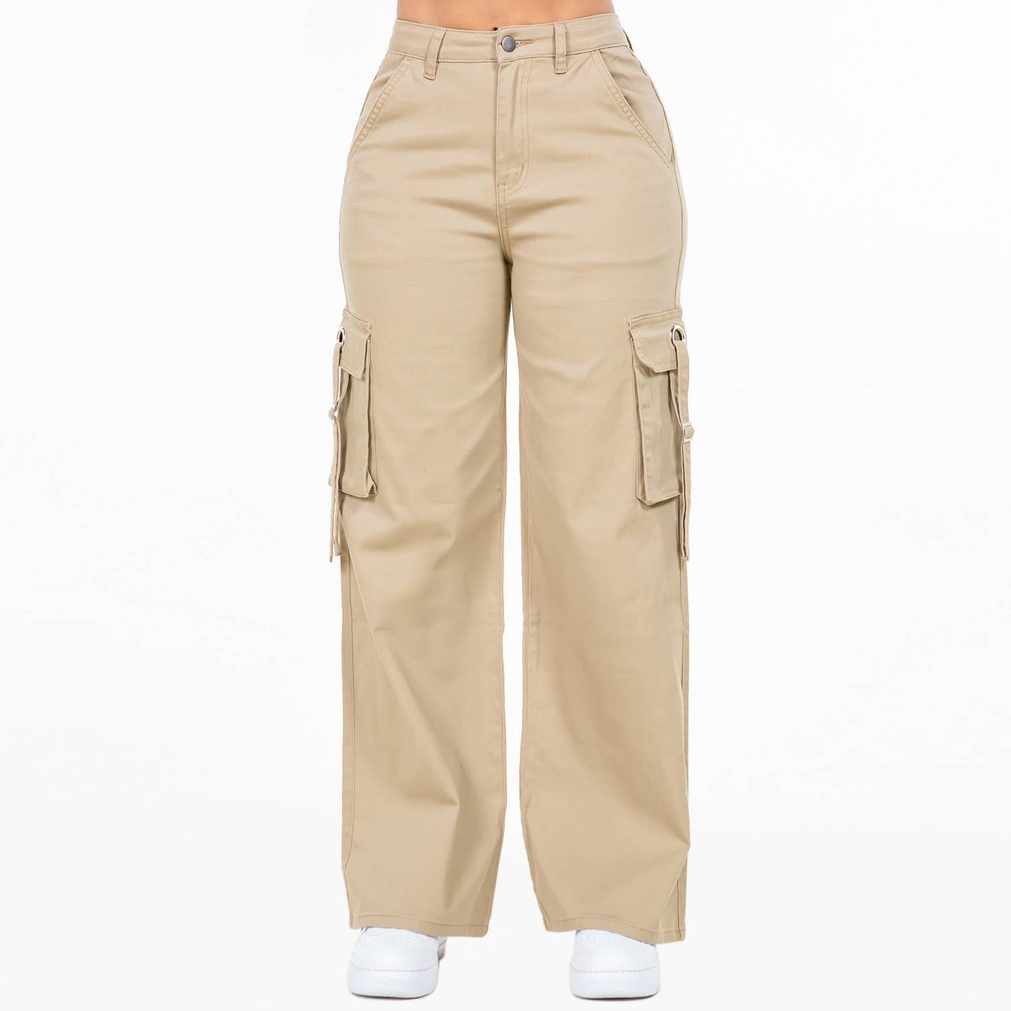 WIDE LEG CARGO POCKET PANTS-RJH20697