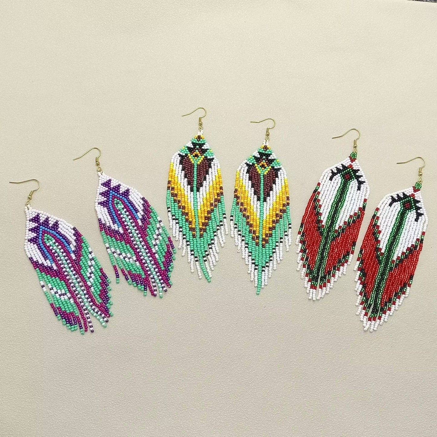 Multi Style Boho Seed Beads Fringe Earrings - BJ/SB