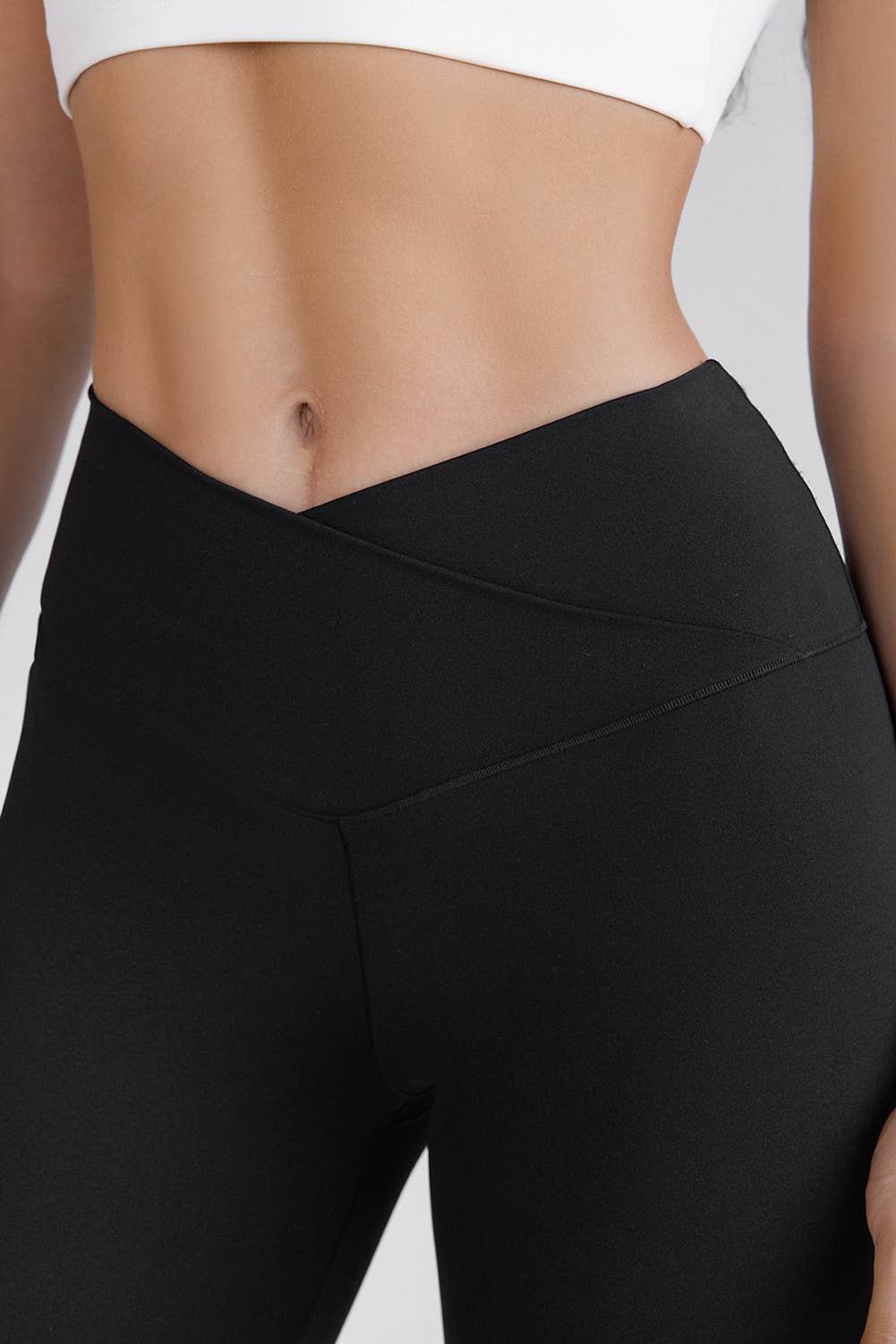 V Crossover High Waist Flared Leggings