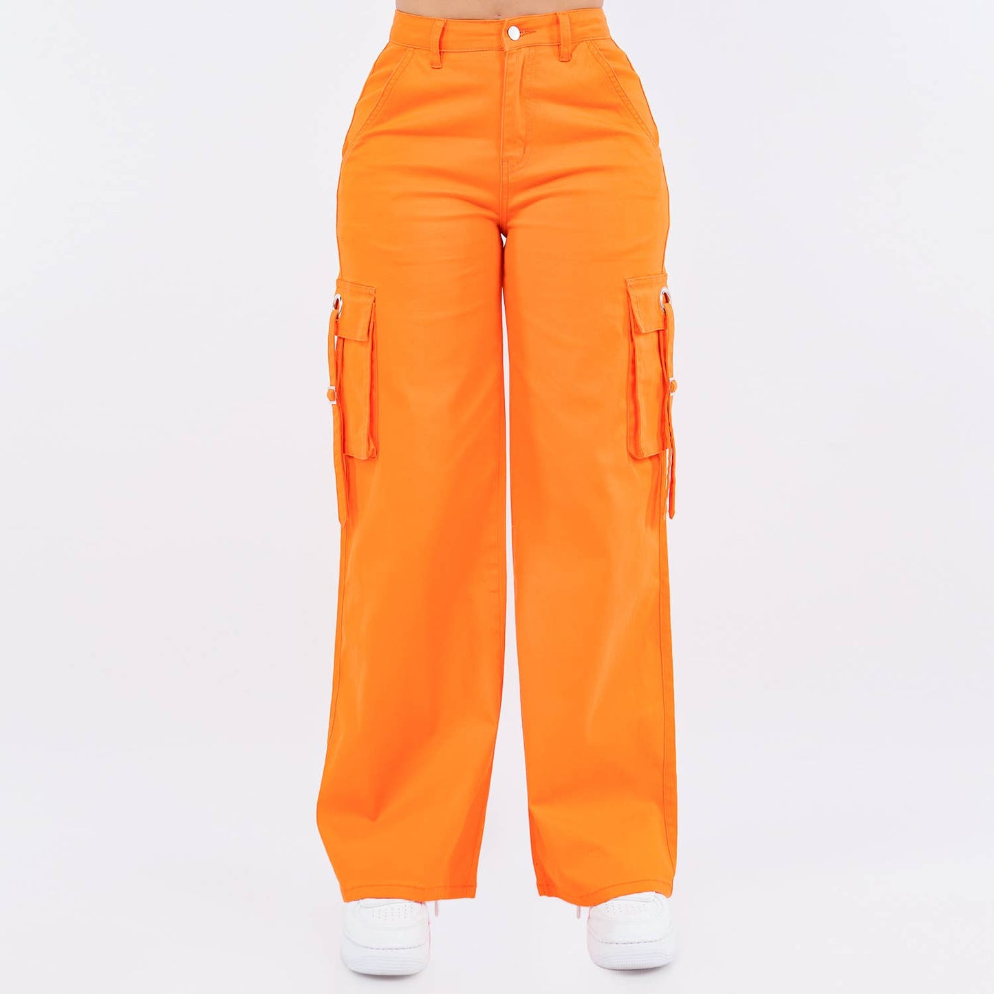 WIDE LEG CARGO POCKET PANTS-RJH20697