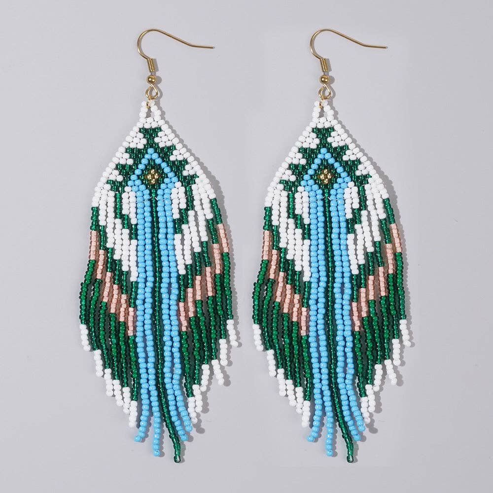 Multi Style Boho Seed Beads Fringe Earrings - BJ/SB